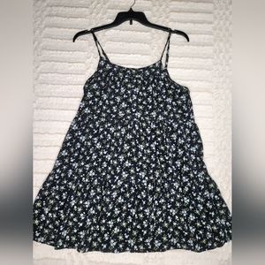 Blue rain tired floral dress